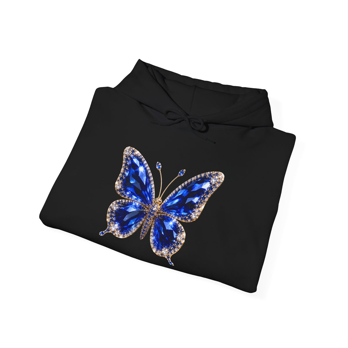 Rooted in Royalty™ Sapphire Blue Butterfly Unisex Hooded Sweatshirt