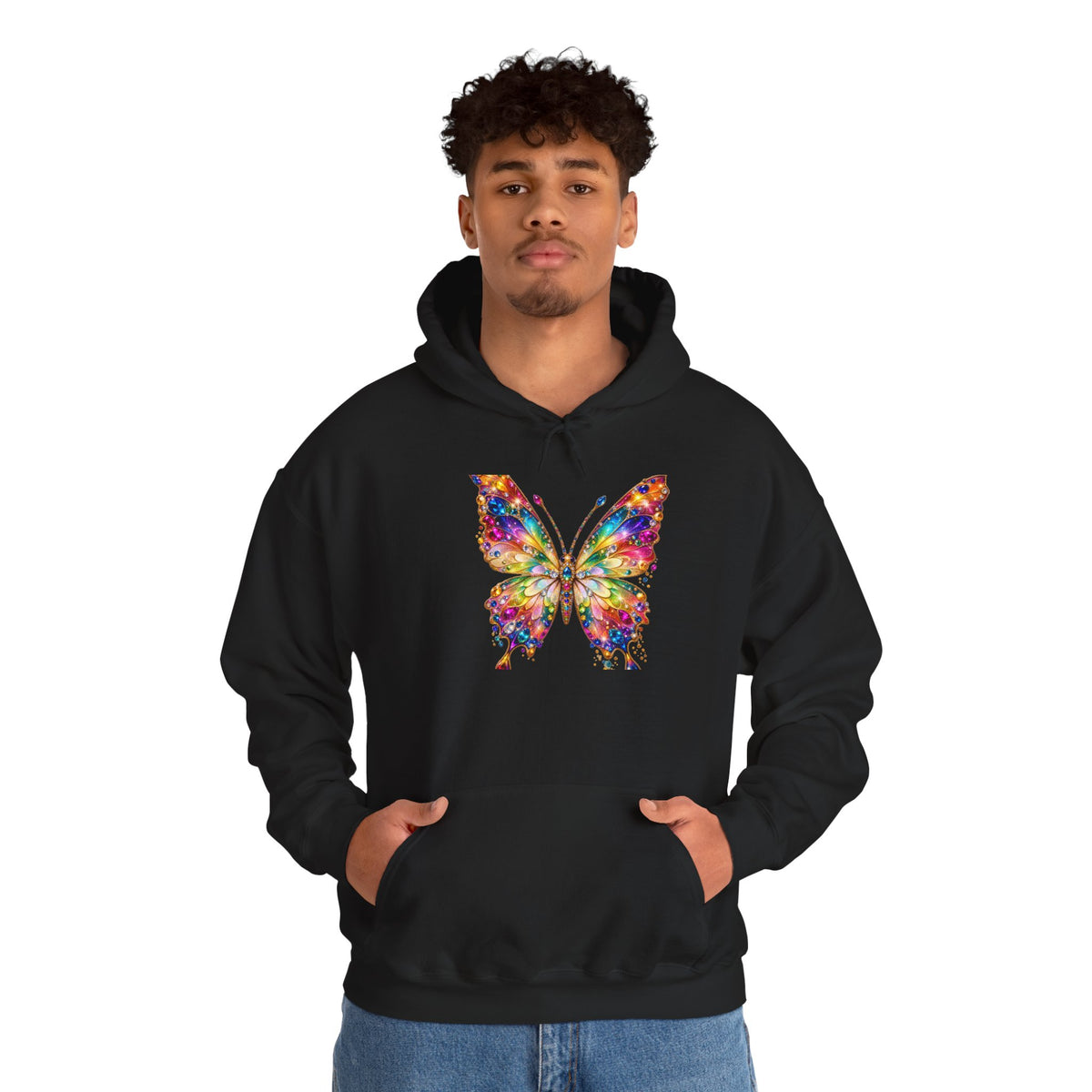 Rooted in Royalty Rainbow Jewel Butterfly Unisex Hoodie