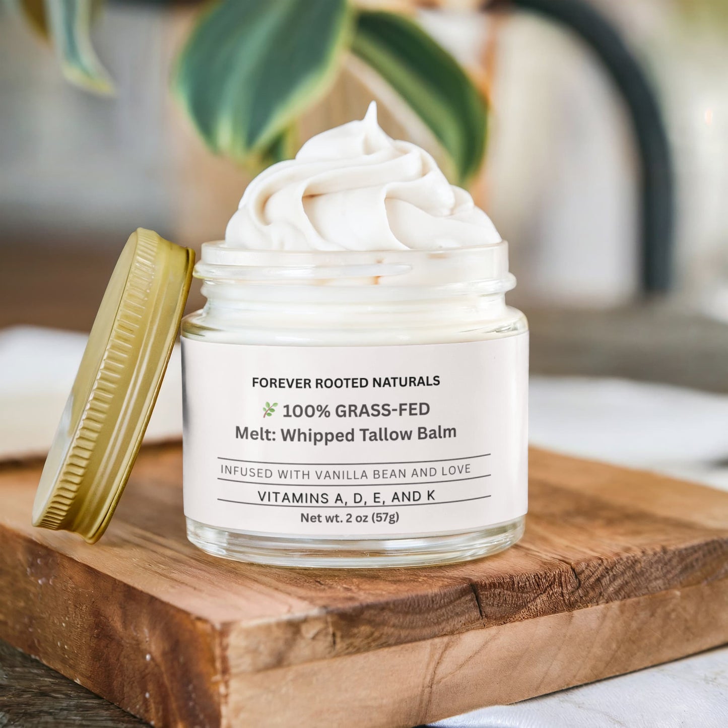 Melt: Whipped Tallow Balm with Vanilla Bean- Rooted in Love.