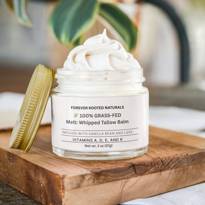 Melt: Whipped Tallow Balm with Vanilla Bean- Rooted in Love.