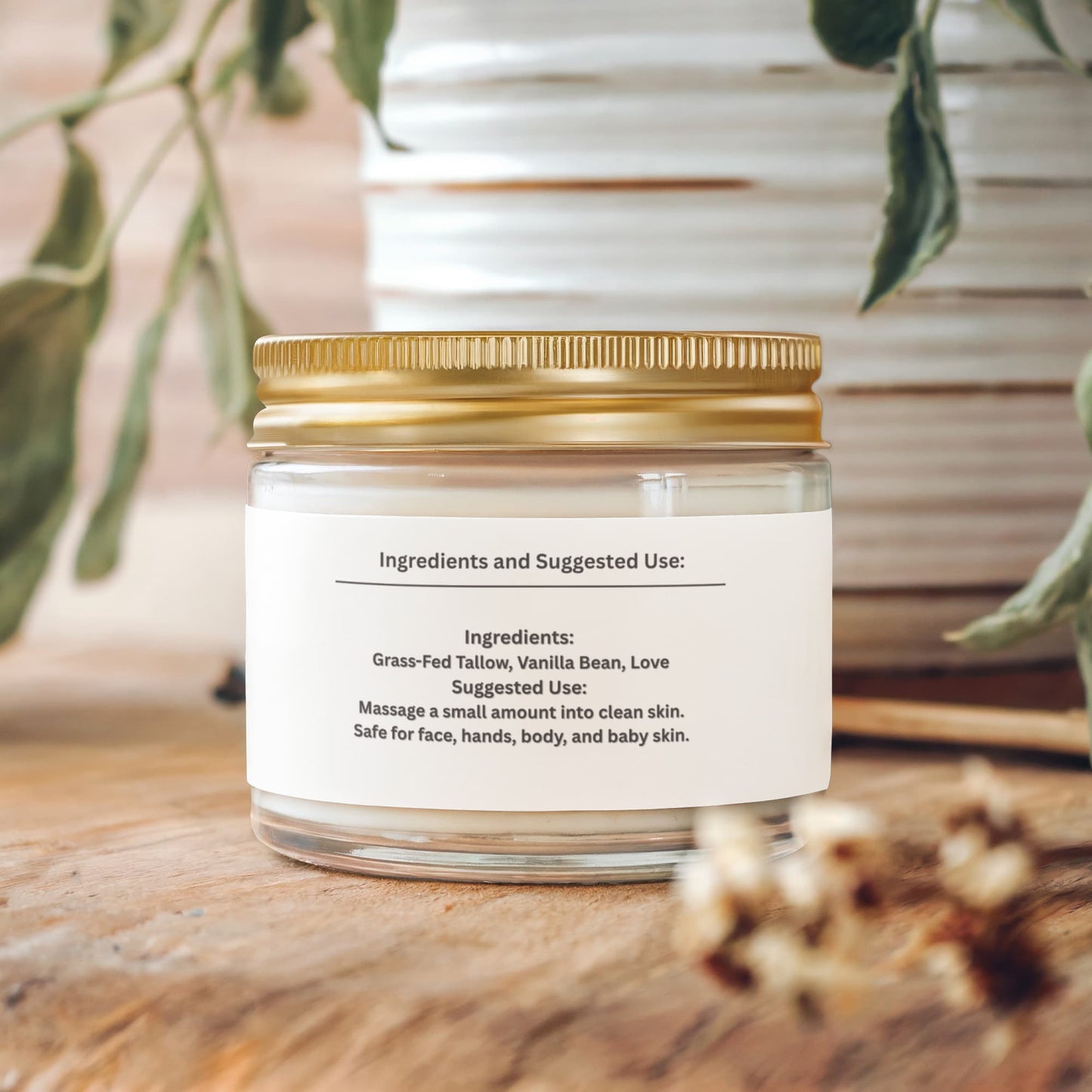 Melt: Whipped Tallow Balm with Vanilla Bean- Rooted in Love.